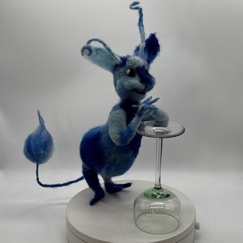 Needle Felted Handmade OOAK Creature Fantasy Whimsical Oddity Sprite 12" Alpaca?